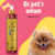 Frasco de shampoo Limpeza Intensa Safira Cereja e Avelã da Dolce Pet, com um cachorro fofo ao fundo.