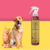 Frasco do Fluído Finalizador Térmico Calcedônia da Dolce Pet, com um cachorro e um gato ao fundo.