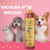 Frasco de shampoo Limpeza Intensa Safira Bambu Mossô da Dolce Pet, com um poodle, um corgi e um gato ao fundo em um fundo rosa.