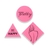 Conjunto Três Mini Quadros Geométrico Rosa