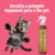 Frasco de Fluído Desembaraçador Água Marinha Cereja e Avelã 300ml ao lado de um gato brincando