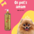 Frasco de shampoo Liso Absoluto Rubi Cereja e Avelã da Dolce Pet, ideal para cães e gatos, em fundo colorido.