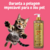 Gato brincando com shampoo Dolce Pet Volume Supremo com aroma de âmbar, cereja e avelã, ideal para cães e gatos.