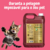 Frasco de shampoo suave Esmeralda Cereja e Avelã de 5L para cães e gatos, com um gato brincando ao lado.