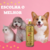 Frasco de shampoo Liso Absoluto Rubi Cereja e Avelã da Dolce Pet, acompanhado por um cachorro da raça Corgi, um cão de poodle e um gato, em um fundo rosa.