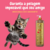 Gato brincando ao lado da embalagem da Máscara Hidratação Liso Absoluto Rubi Cereja e Avelã da Dolce Pet, que possui 950 ml.