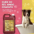 Condicionador Topázio Bambu Mossô da Dolce Pet em embalagem de 5L ao lado de um cão em uma banheira, com bolhas ao fundo.