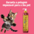 Frasco do Shampoo Limpeza Intensa Safira Cereja e Avelã da Dolce Pet ao lado de um gato animado.