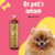 Frasco de condicionador neutro Quartzo Dolce Pet para cães e gatos, com um cão sorridente ao fundo.