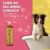 Máscara de hidratação reconstrutora Ágata Bambu da Dolce Pet, com um cachorro ao fundo em uma banheira.