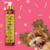 Frasco de shampoo Limpeza Intensa Safira Cereja e Avelã da Dolce Pet, com uma imagem de um cachorro feliz ao fundo.