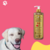 Frasco de shampoo Liso Absoluto Rubi Cereja e Avelã da Dolce Pet, com um cachorro sorrindo ao lado.