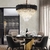 Luminária Lustre Pendente Cristal K9 Dourado Preto Cristal LTR-010P 8x E14 Nitrolux