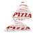 Conjunto 02 Pratos Formato De Pizza Branco E Vermelho Vidro