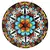 Conjunto de dois pratos de parede decorativos em vidro com design de mandala colorida de 21 cm.