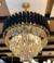 Luminária Lustre Pendente Cristal K9 Dourado Preto Cristal LTR-010P 8x E14 Nitrolux - Bahia Delivery 