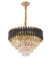 Luminária Lustre Pendente Cristal K9 Dourado Preto Cristal LTR-010P 8x E14 Nitrolux