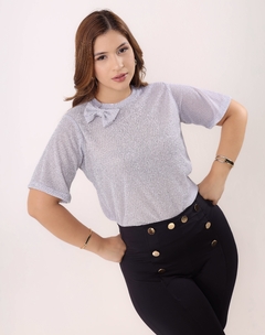 T-shirt laço Lurex