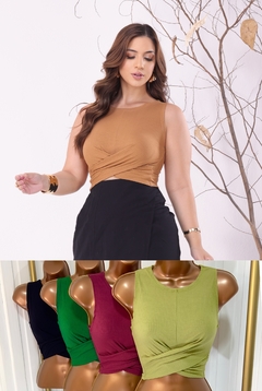 Cropped Transpassado Cavado - comprar online