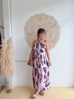 VESTIDO LONGO FRENTE UNICA MARROM - loja online