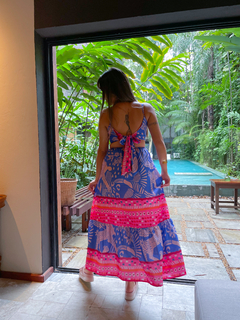VESTIDO LONGO CROPPED ONÇA ASTRAL - Horun - Moda Hippie, Femina, Boho, Leve