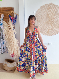 VESTIDO LONGO SEREIA AZUL BIC - loja online