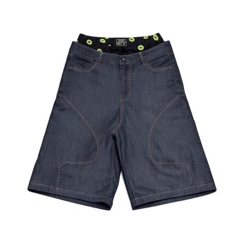 RAW DENIM SHORT DOBLE CINTURA BLACK - comprar online
