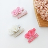 Hair Clip Rosas De tecido ( manta de cristal)