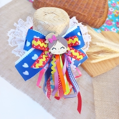 Tiara com Chapéu Junino e aplique de caipirinha