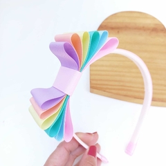 Tiara Laço Arco-íris (Candy Colors)
