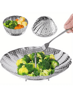 Cesto de Cozimento a Vapor em Inox – Ideal para Legumes, Verduras e Alimentação Saudável