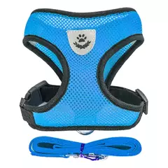 Guia Coleira de Malha Flexível com Colete Peitoral Ajustável para Cão Cachorro Gato Animais - comprar online