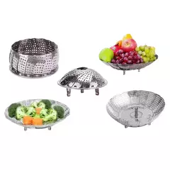 Cesto De Cozimento a Vapor Legumes Inox Panela Vaporeira Verduras Cozinha Dieta Alimentação Saudavel - Sua Melhor Compra Oficial  Frete Grátis para todo Brasil