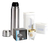 Set Kit Matero Mate Afa Blanco Xl + Pamperas Blancas + Termo Bala Gris