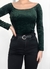 Blusa vintage verde de veludo - tamanho P