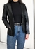 Blazer preto de couro-Tamanho P - comprar online