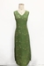 Vestido verde longo de flores - tamanho G