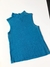 Blusa vintage azul gola alta - tamanho G na internet