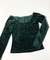 Blusa vintage verde de veludo - tamanho P - loja online