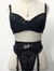 Conjunto lingerie preta de renda com cinta liga - Tamanho G/GG - vintage e nova - comprar online