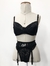 Conjunto lingerie preta de renda com cinta liga - Tamanho G/GG - vintage e nova