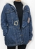 Jaqueta jeans parka forrada de pelos - nova - tamanho G - comprar online