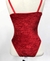Body vermelho de veludo, vintage - Tamanho P - novo - Angel brechó