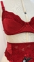 Conjunto de lingerie vermelho com cinta liga - Tamanho P - novo na internet