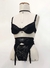Conjunto de lingerie com cinta liga, todo em renda - vintage nova - Tamanho P