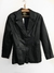 Blazer/jaqueta de couro legitimo preta - vintage - tamanho G