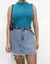 Blusa vintage azul gola alta - tamanho G