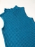Blusa vintage azul gola alta - tamanho G - Angel brechó