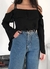 Blusa preta ombro vazado - Tamanho M/G