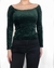 Blusa vintage verde de veludo - tamanho P - comprar online